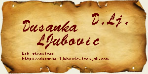 Dušanka LJubović vizit kartica
